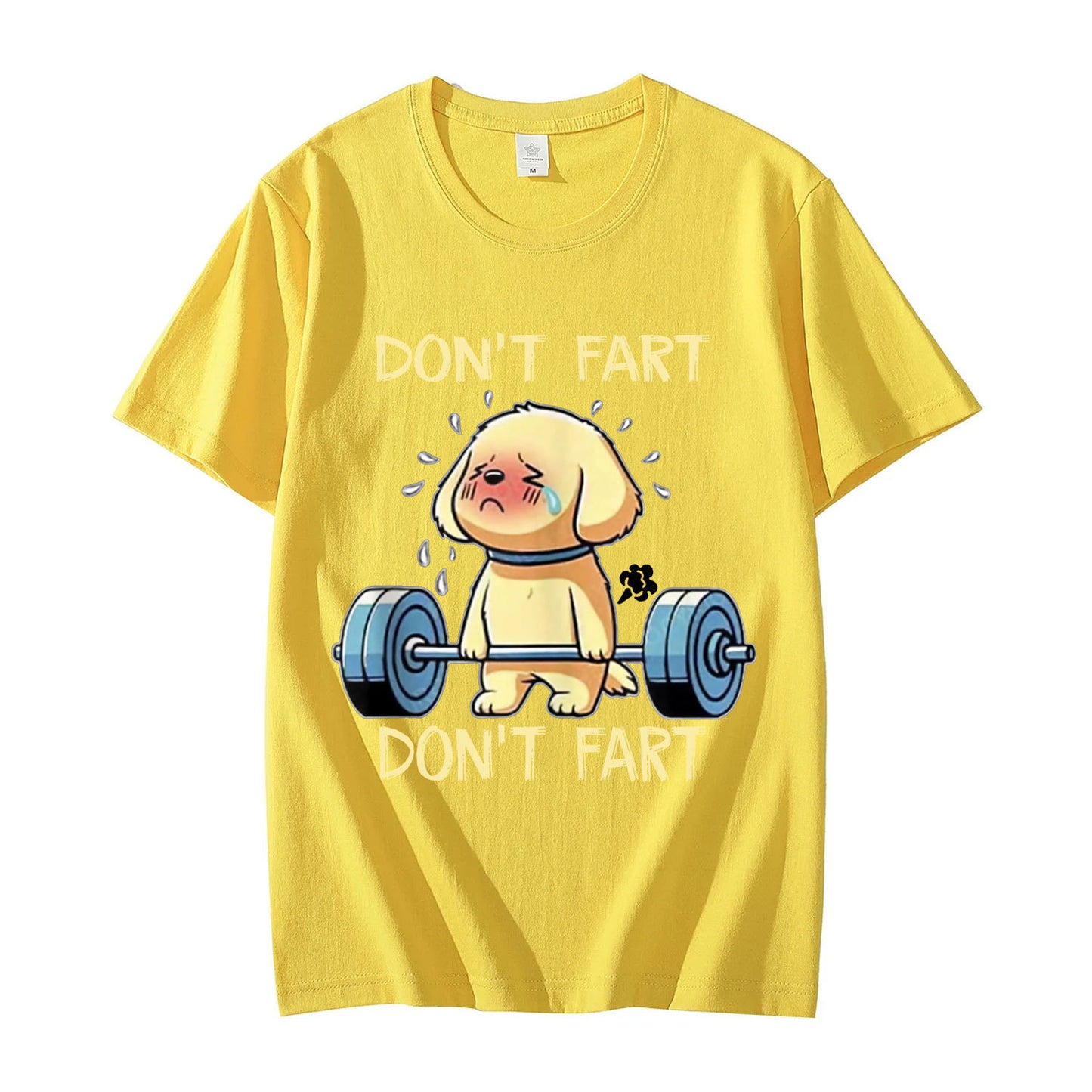 No Fart Funny Weightlifting Dog Pattern T-shirt Premium
