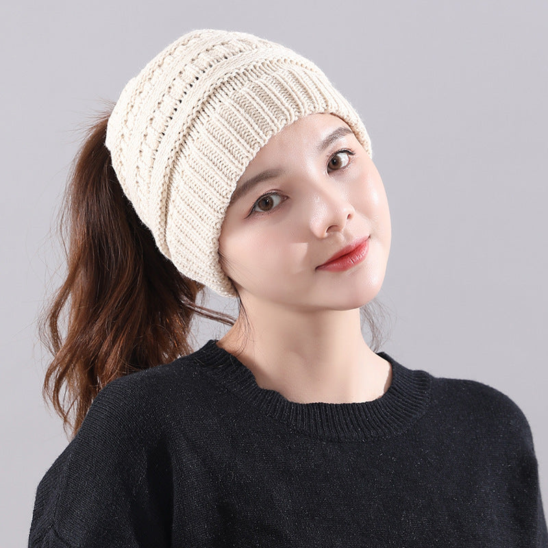 Winter New Warm Empty Top Knitted Woolen Hat
