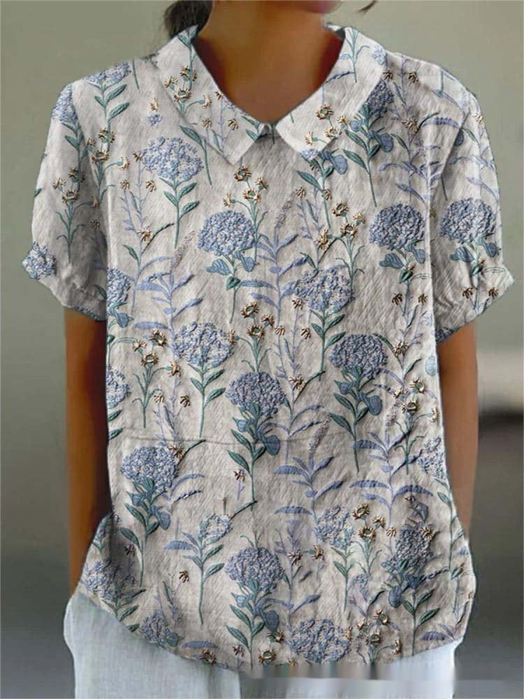 Summer Lapels Short Sleeve Elegant European And American Style Women Top