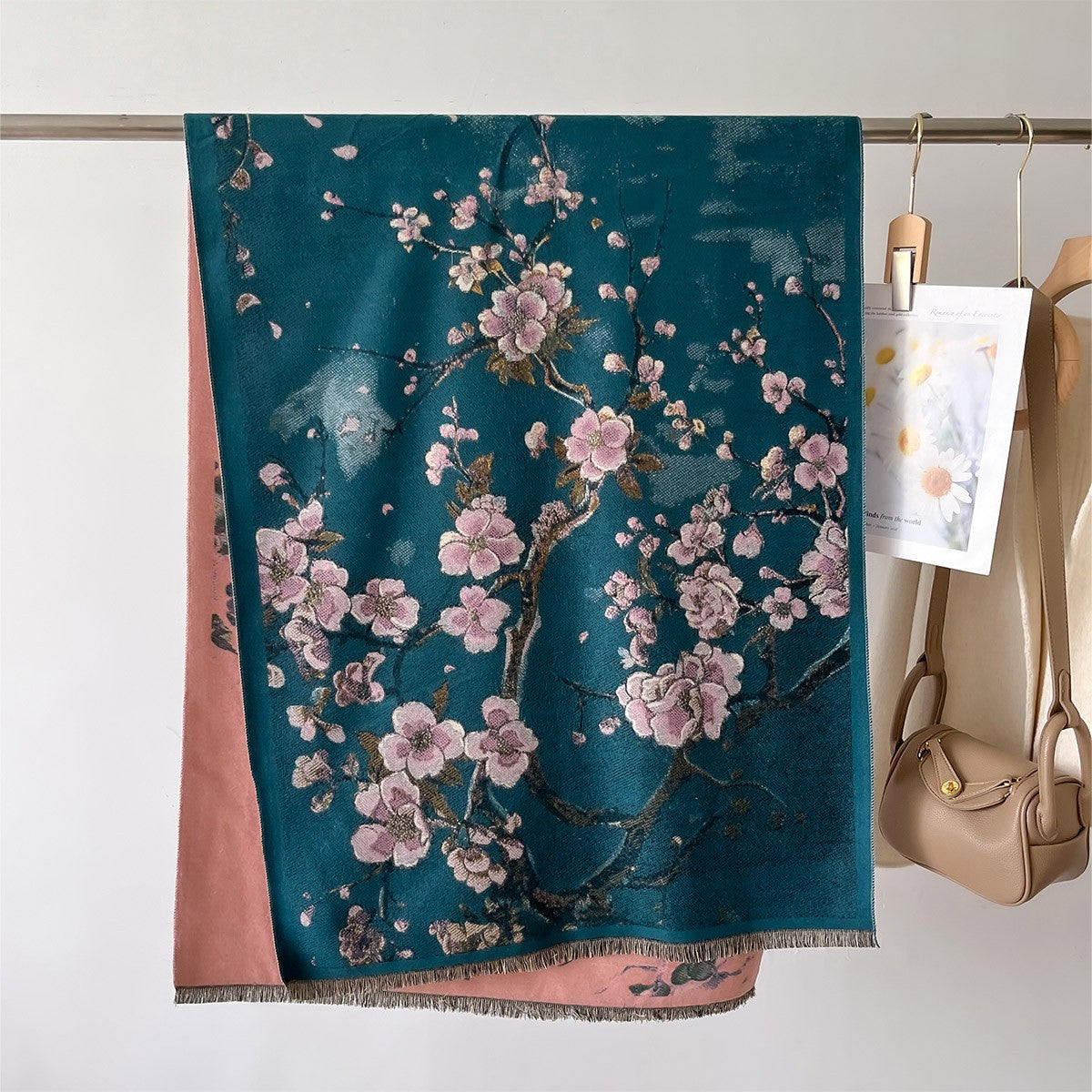 Autumn And Winter New Cashmere-like Thickened Oil Painting Jacquard Scarf