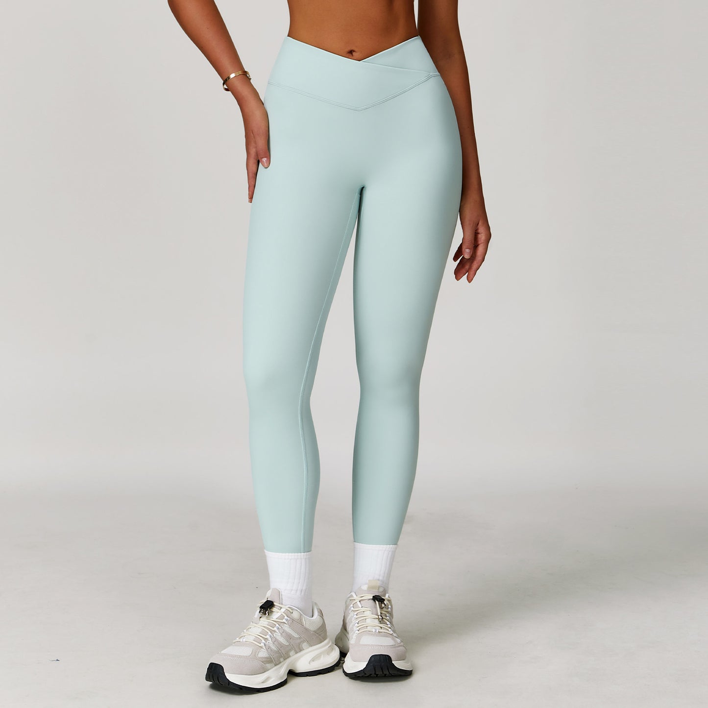 Nude Feel Yoga Pants Cross High Waist Tight Casual Workout Pants