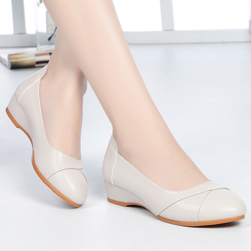 Womens Casual Round-toe Minimalist Low-heeled Shoes