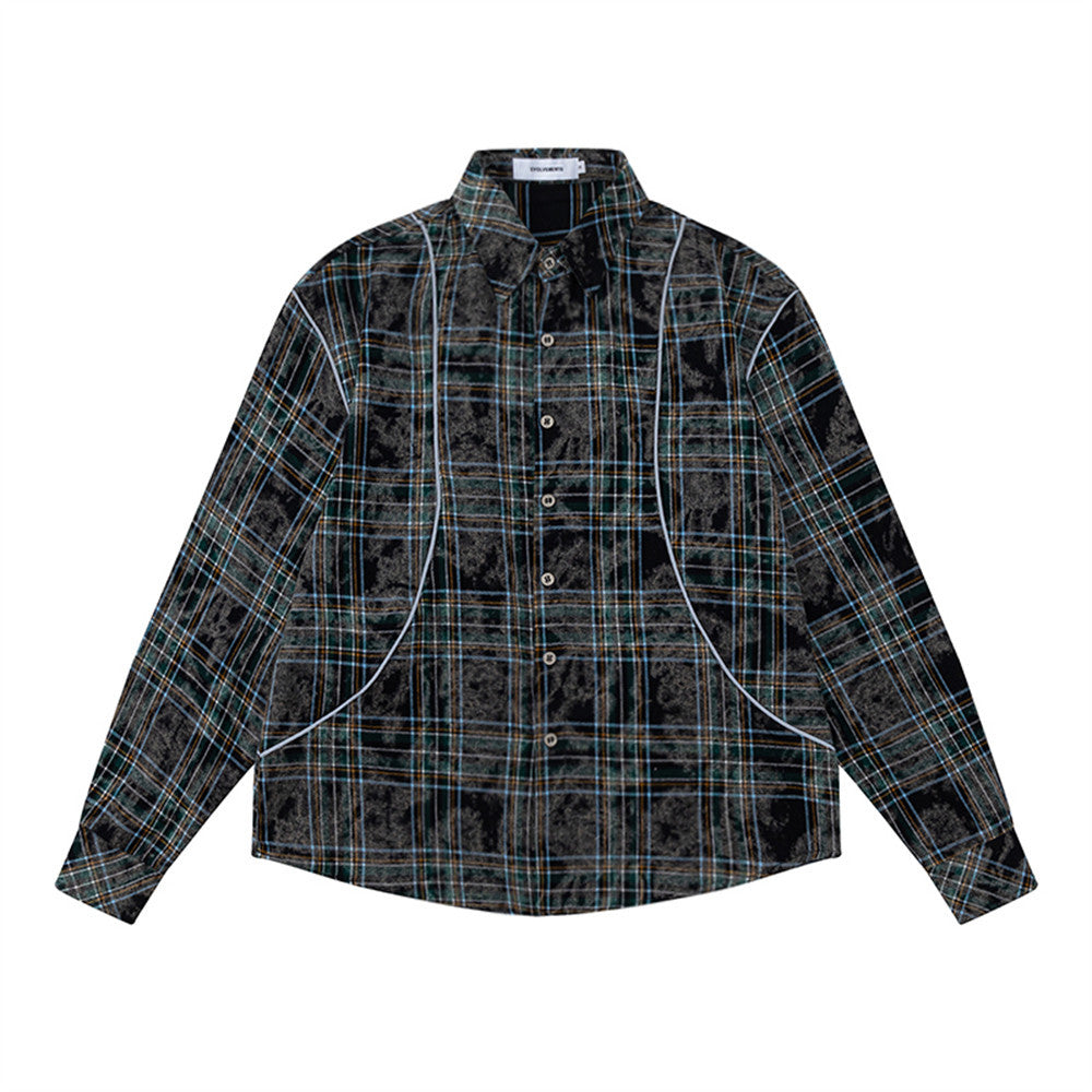 Japanese Loose Casual Long Sleeves Tie-dye Shirt Coat