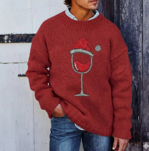 Printed Round Neck With Low Sense Sweater
