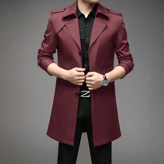 Mid-length Trenchcoat Casual Herredragt
