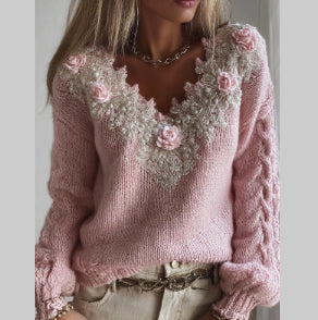 Womens Relaxed Cozy Soft Knit Pullover Sweater