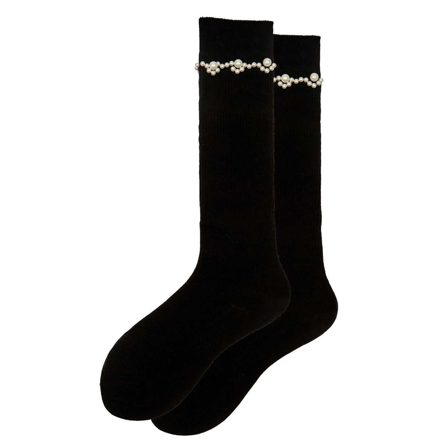 Black And White Pearl Socks Women's Tube Socks