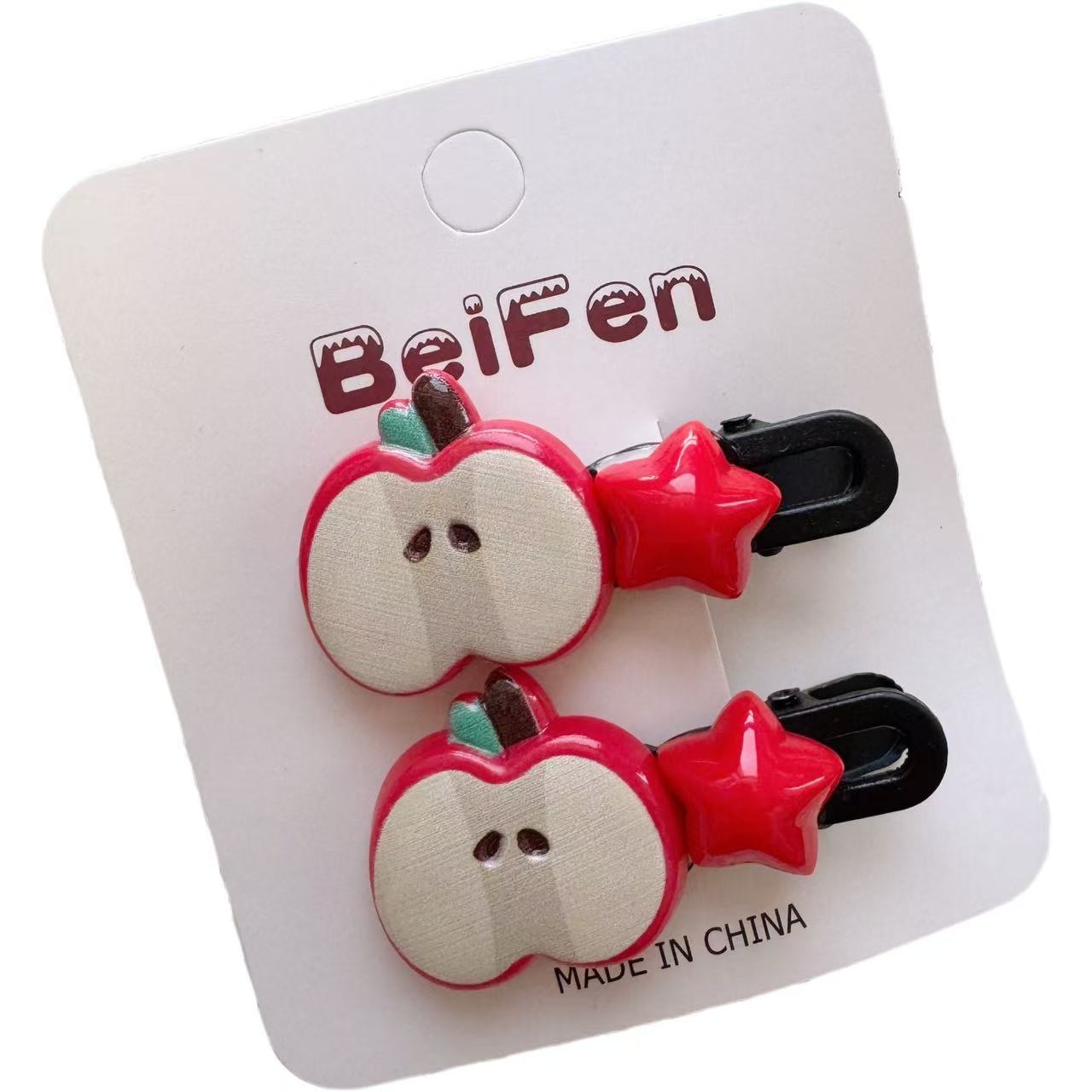 Creative Cartoon Apple And Star Hair Accessories With Christmas And New Year Themes