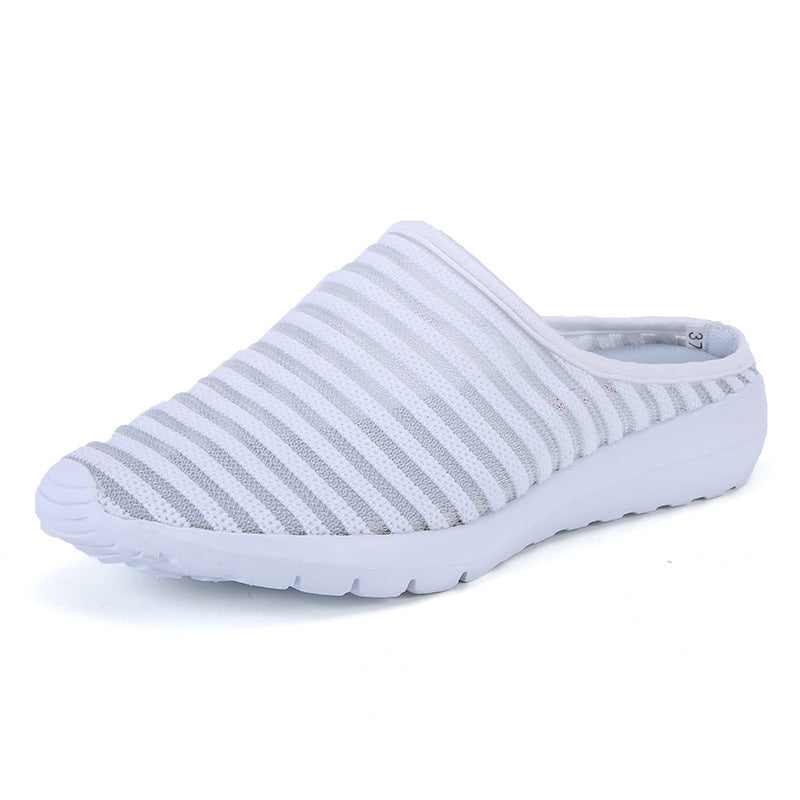 Half Drag Small White Mesh Breathable Casual Women's Shoes