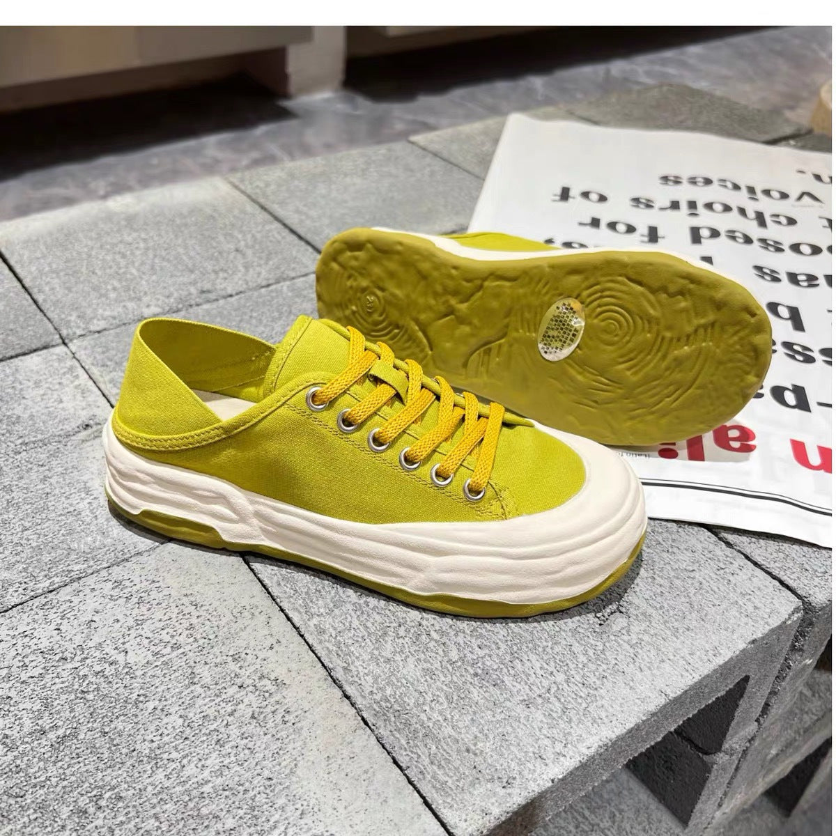 Makaron Round Head Canvas Shoes Summer