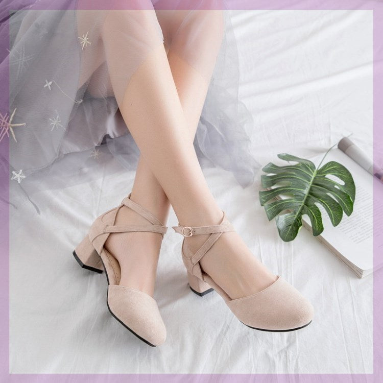 Spring And Summer New Popular Flat Mid Heel Women's Spring Shoes Cool Pumps With Skirt