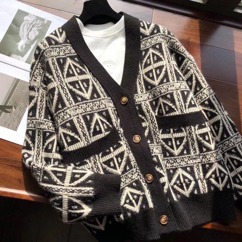 Men's Thickened Double-line Knitted Cardigan