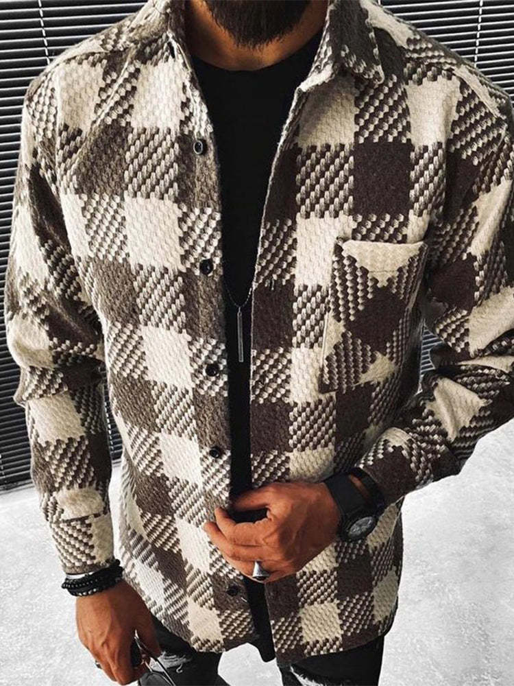 Woolen Suit Jacket Loose Lapels Double Pocket Jacket Long Sleeve