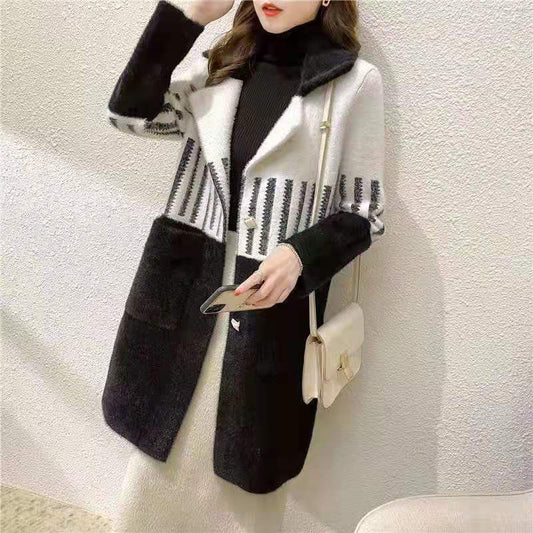 Woolen Coat Thickened Mink Double-sided Fleece Mid-length