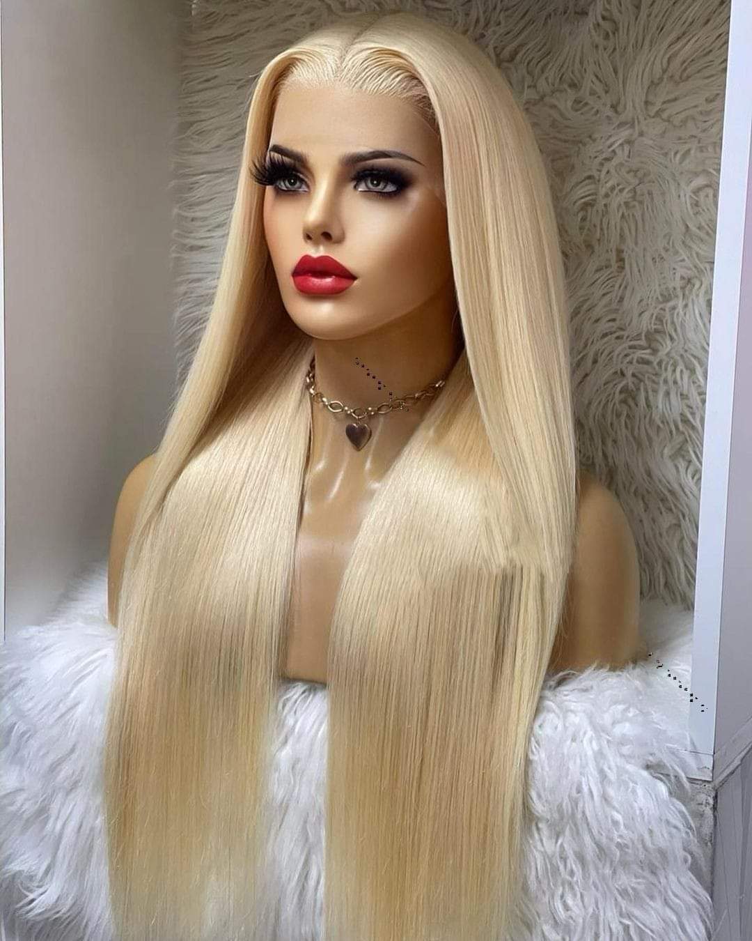 Blonde Paryk 13x6 Håndvævet Højtemperaturfiber Lang