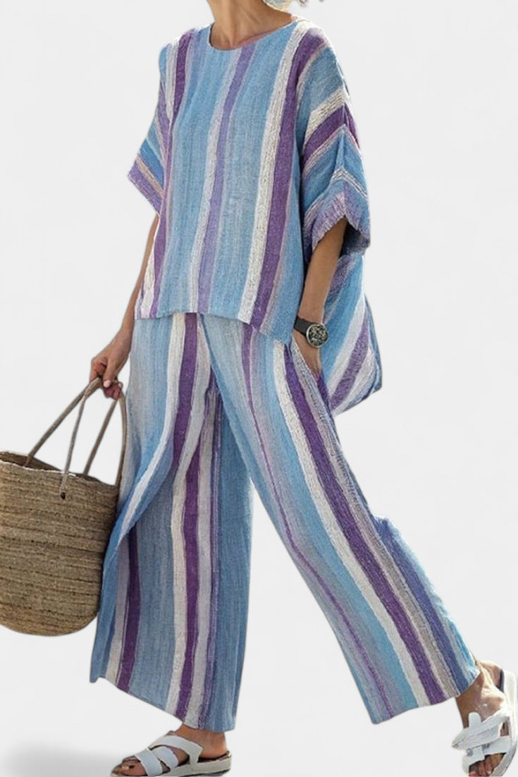 Plus-size Loose Casual Womens Beach Two-piece Set