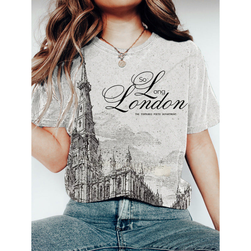 Women's T-shirt Crew Neck Short Sleeves Loose Fit 3D Print