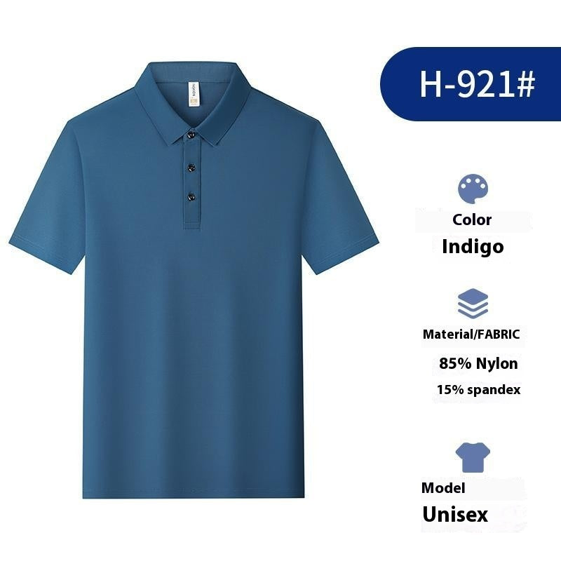 Solid Color Polo Shirt Ice Silk Lapel Short Sleeve Set