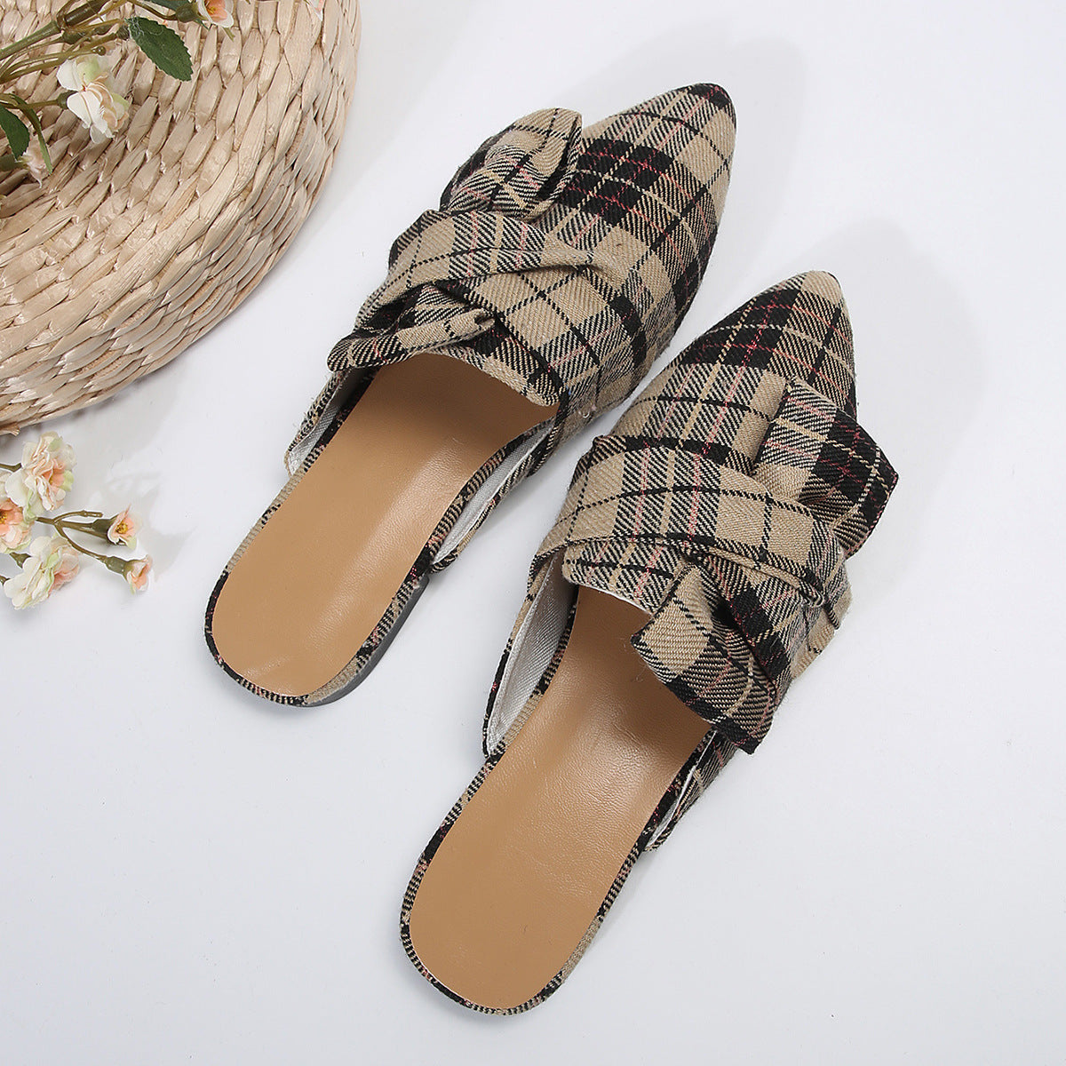 Summer Pointed Flat Semi Slippers