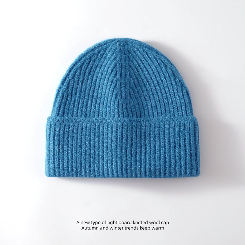 Fashion Solid Color Wool Hat Loose Warm