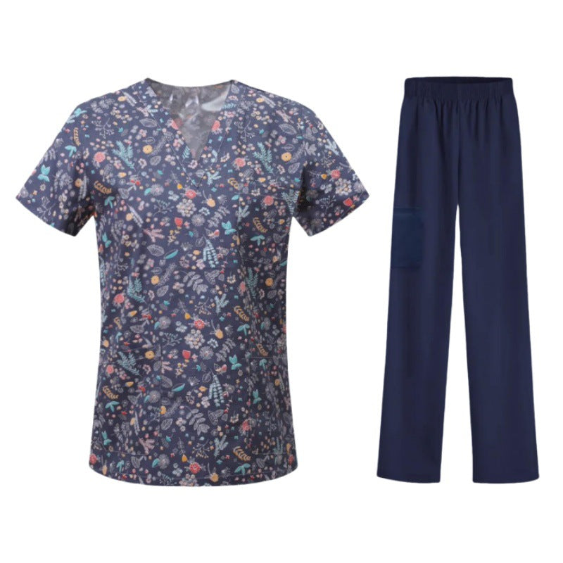 Bestselling Cartoon-print Nurse Uniform Womens Top And Pants