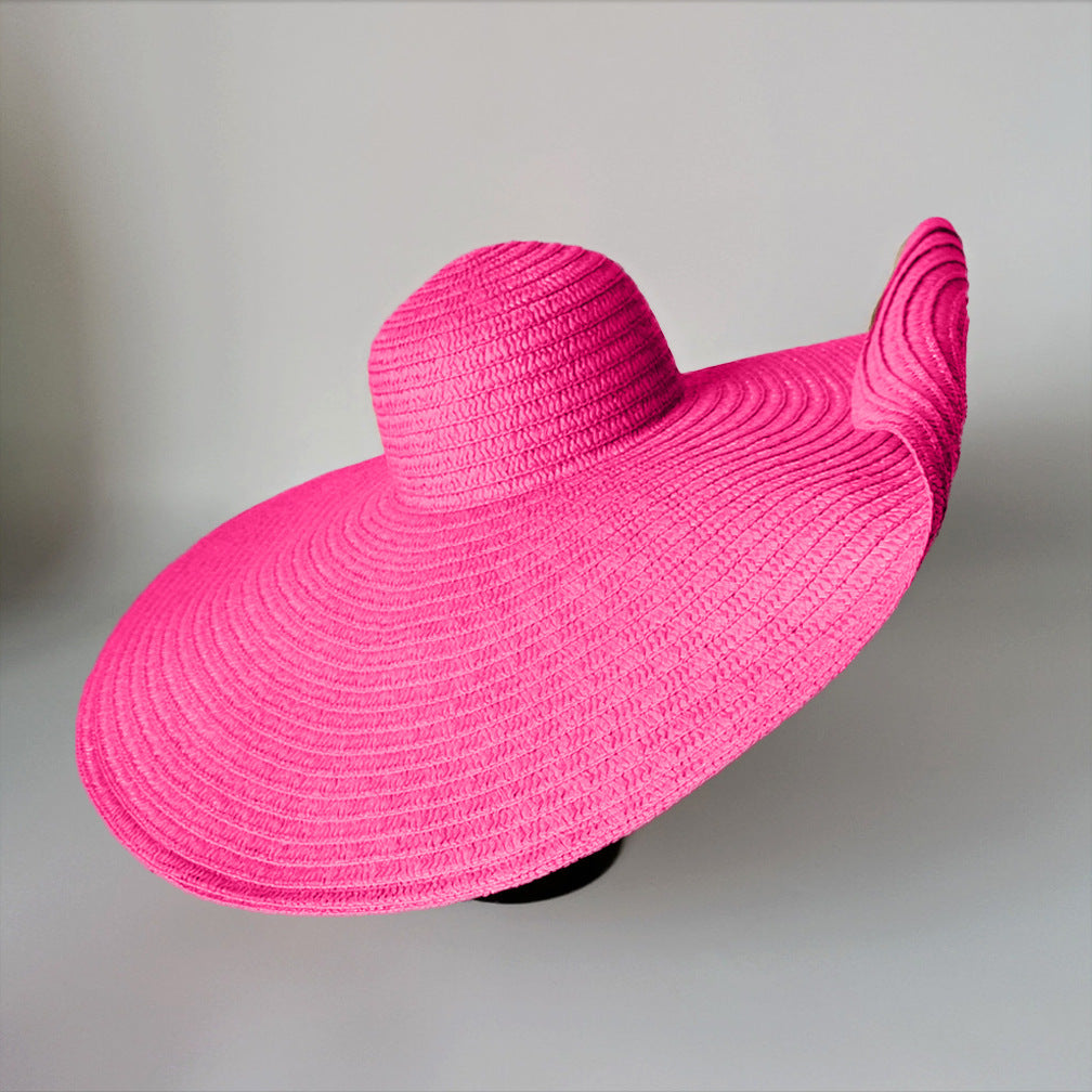 Super Large Brim Straw Hat Female Foldable Beach Hat