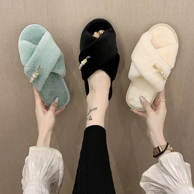 New Cross Cotton Slippers Home Casual Floor Slippers