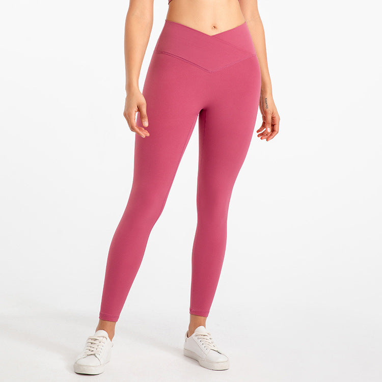 Nude Feel YogaCross Style No T-line Outer Wear Running Workout Ankle Length Pants