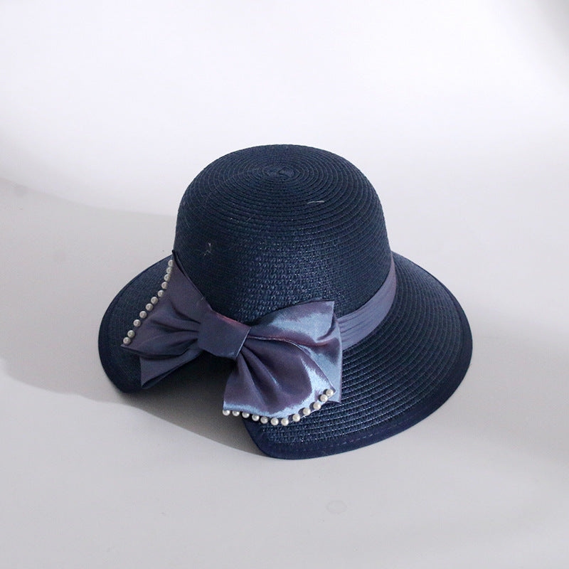 Women's Fashion Pearl Large Eaves Cover Face Sun Protection Fisherman's Hat
