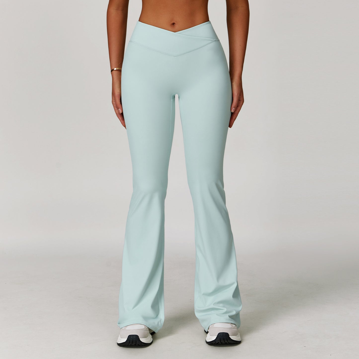 Weila Nude Feel Yoga Pants Cross High Waist Running Sports Pants