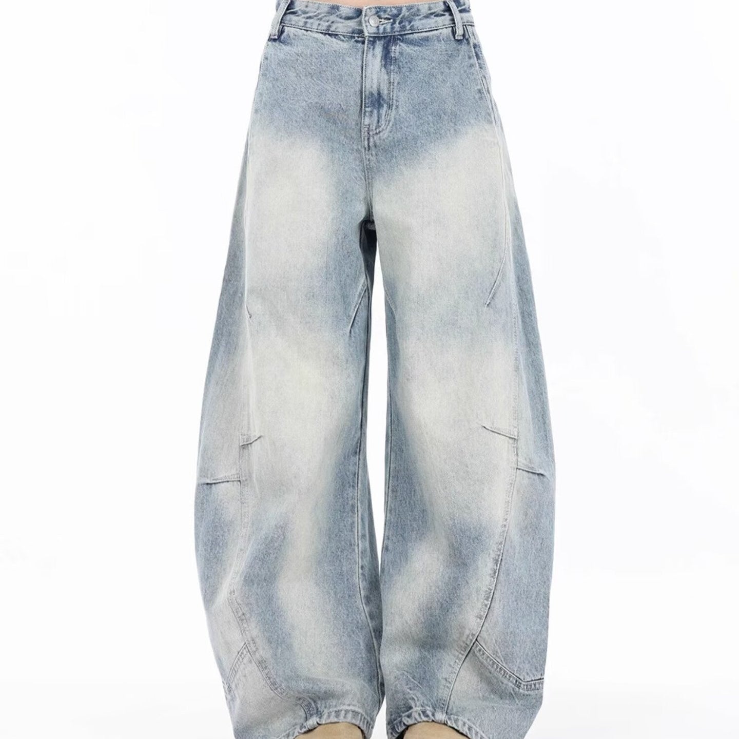 Vintage Rå Straight Wide Leg Jeans