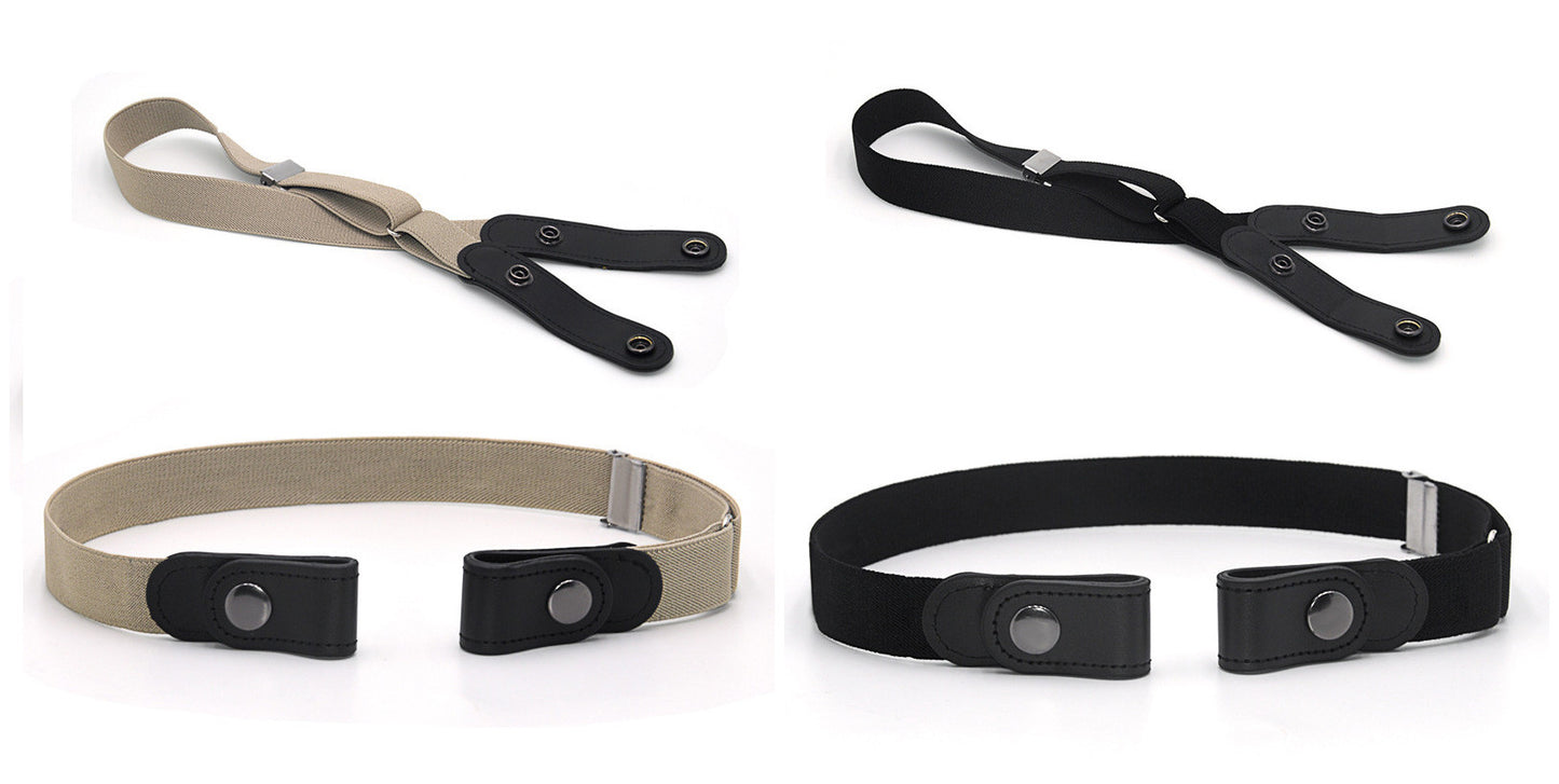 Jeans Belt Seamless Elastic Without Buckle All-match Lazy Belt