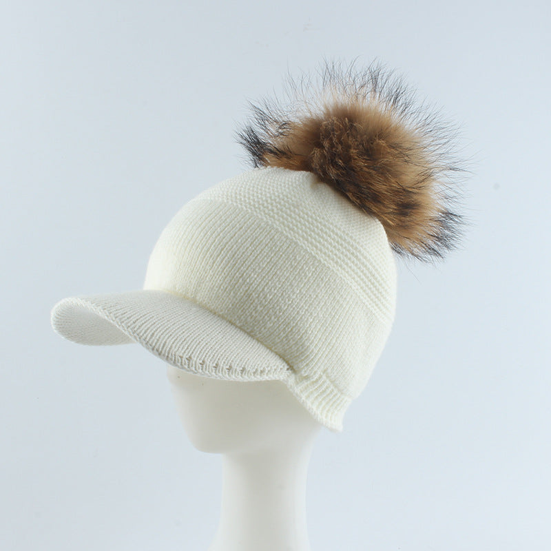 Autumn And Winter Plush Curved Brim Women's