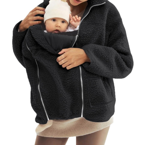 Solid Color Lazy Style Lamb Wool Coat