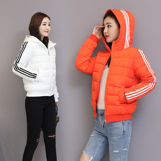 Women's Clothing Short Cotton Jacket New Winter Clothes Student Clothing Slim-fit Hood Fashionable Cotton Coat