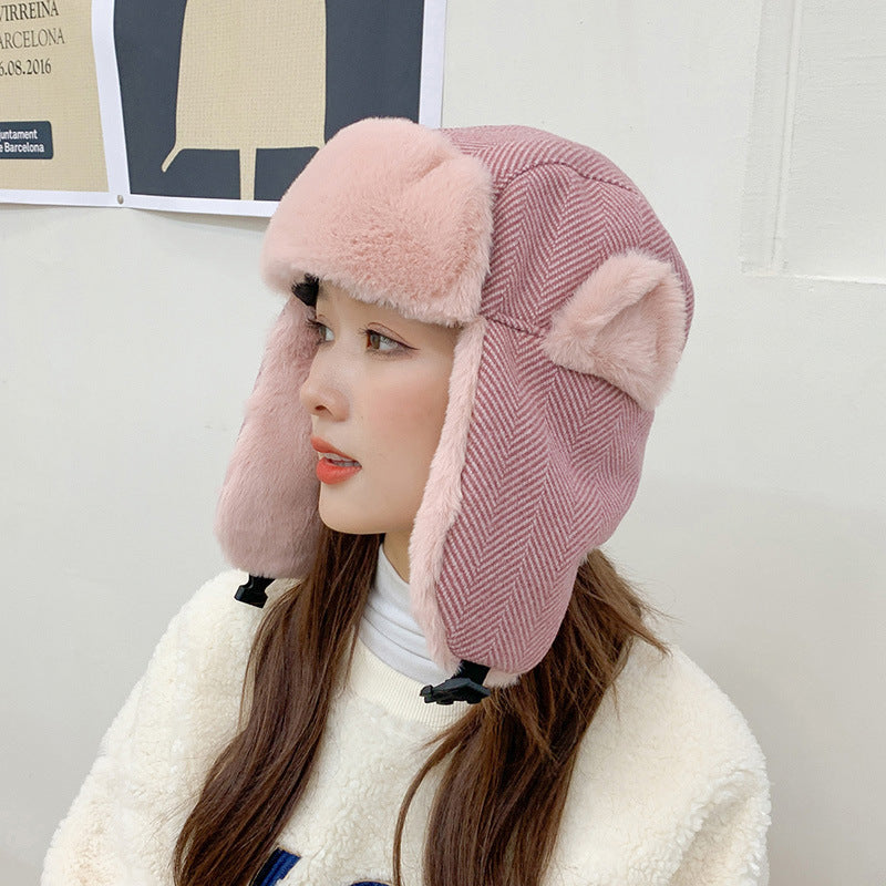 Korean Version Of Wind-proof And Cold-proof Electric Car Cotton Hat