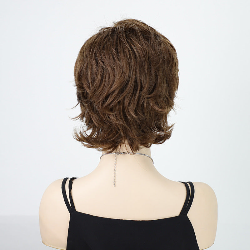 Fashionable Fluffy High-Temperature Fiber Short Curly Wig Cap