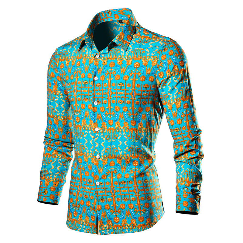 Northeast Big Flower Long-sleeved Colored Shirt