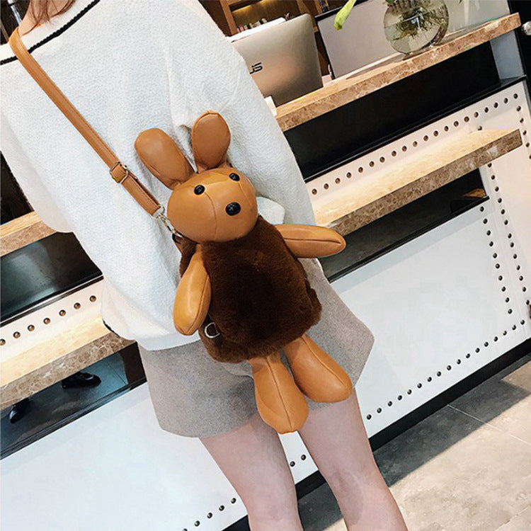 Women's Cute Fashion Plush Crossbody Bag