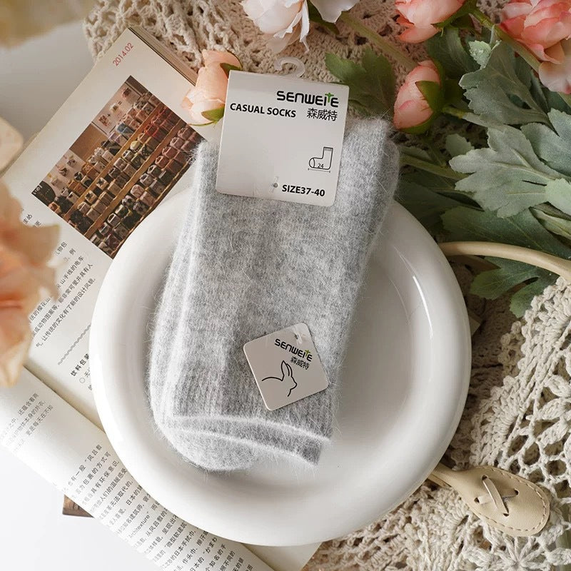 Autumn And Winter Rabbit Fur Socks For Women