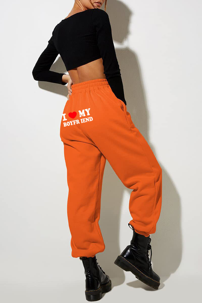 Casual Solid Color Running Track Pants