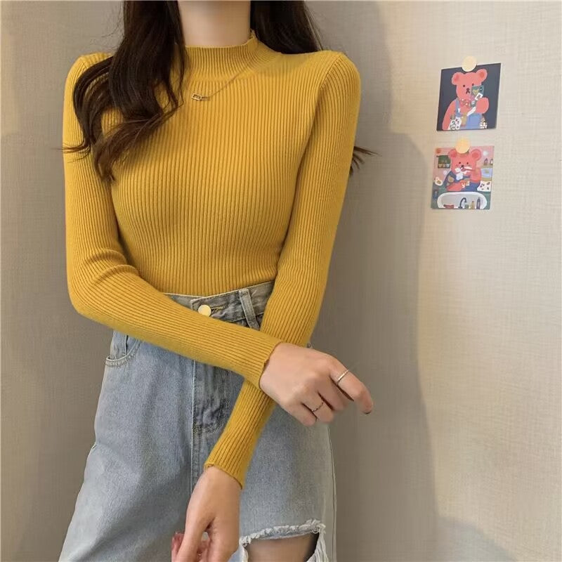 Autumn And Winter Versatile Student Slim-fit Turtleneck Women's Sweater