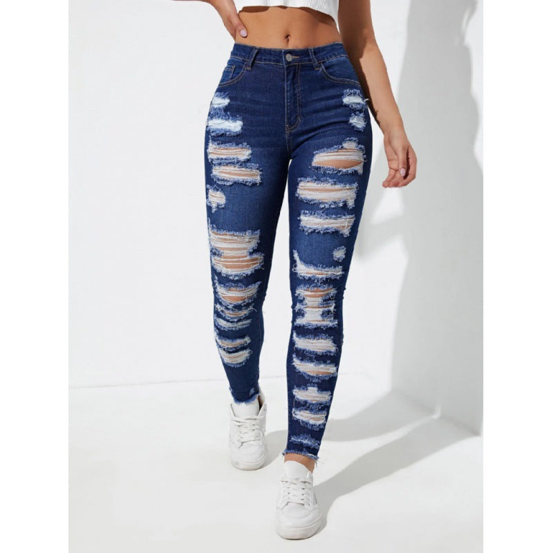 Smaltsiddende denim-bukser til kvinder