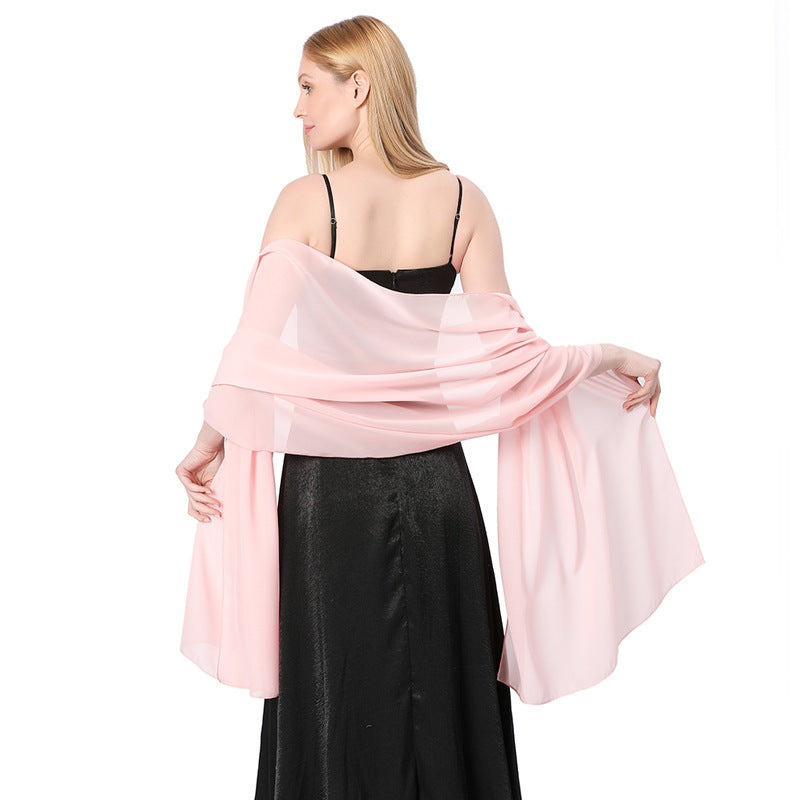 High Quality Solid Color Chiffon Dinner Shawl