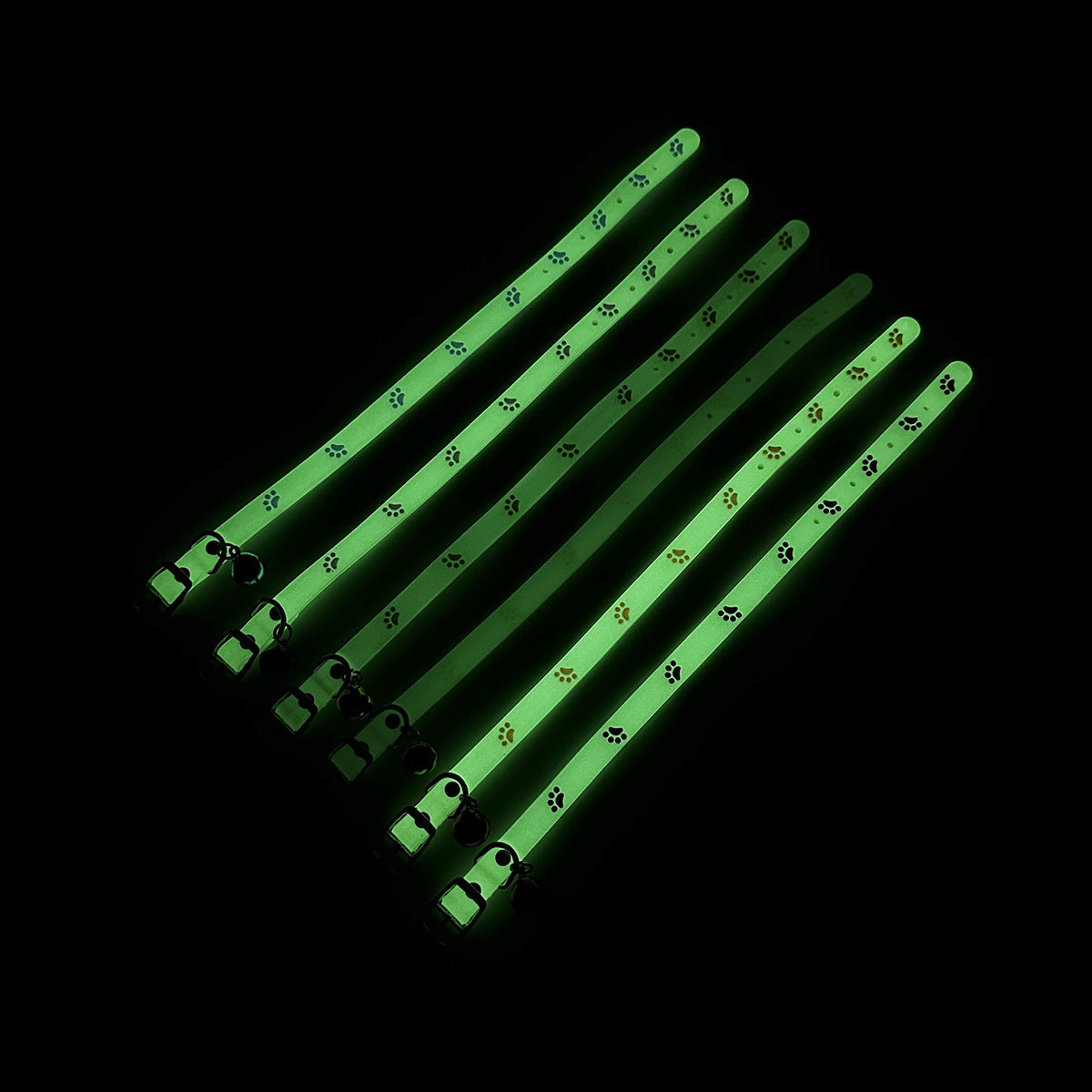 Fluorescent Silicone Footprints Collar Cat