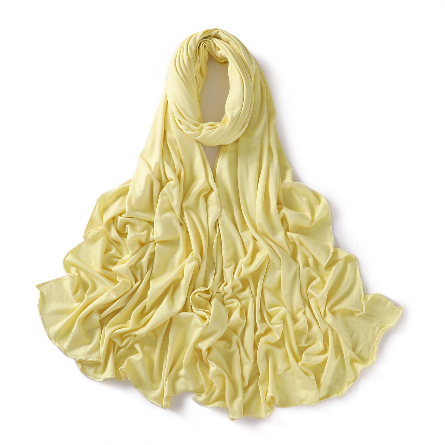 Colors Solid Color Modal Scarf Small Size Monochrome Jersey Veil Mercerized Cotton Scarf