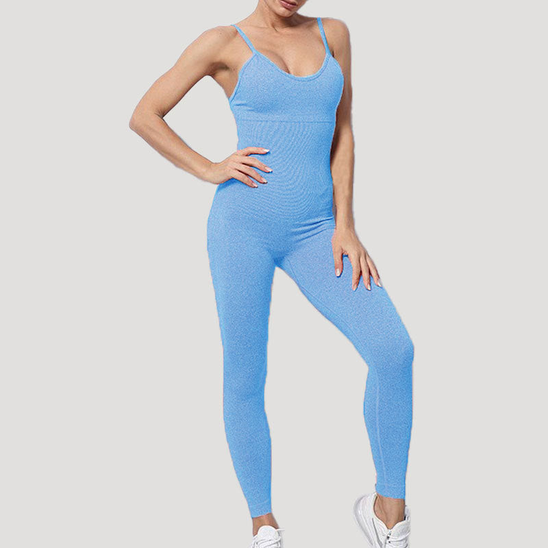 Sommer Ny Store Størrelser Bikini Sports Sling Vest Nude Feel Voldsom Sved Kropsformende S Yogashorts Jumpsuit