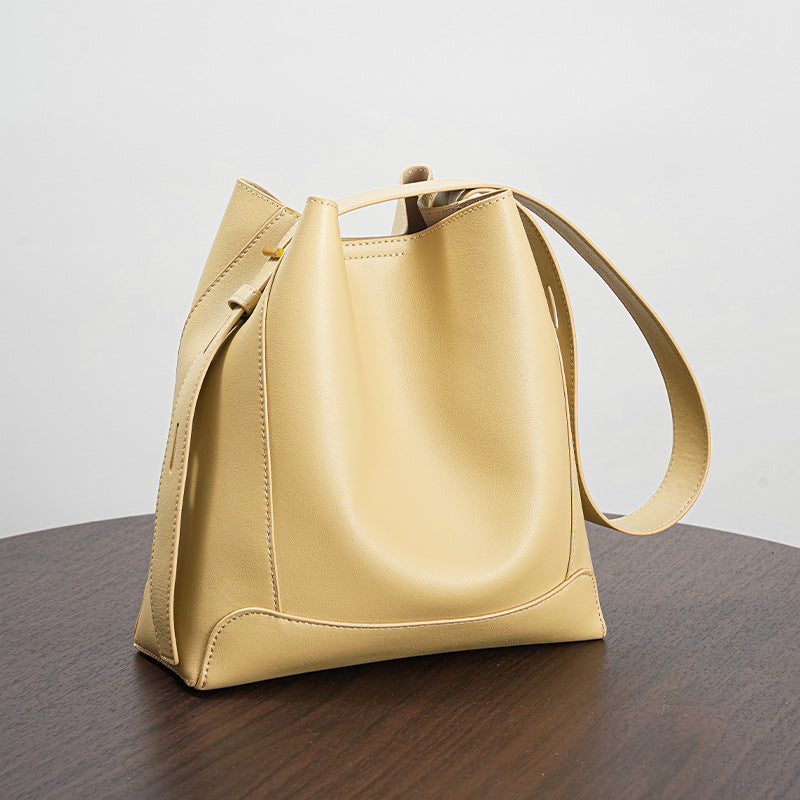 Shoulder Capacity Women's Leather Height Cross Body Bucket Bag
