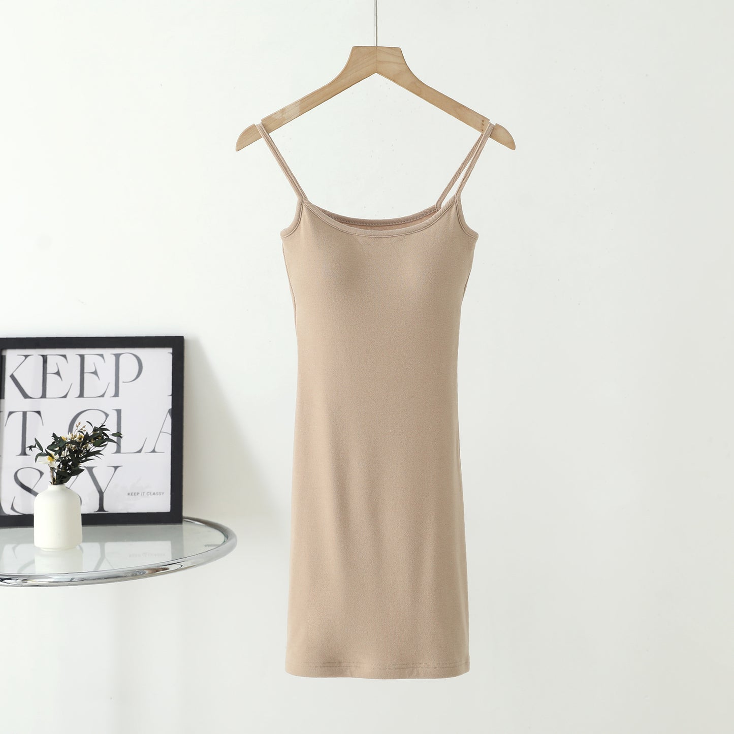 Elegant Figure-flattering Slip Dress That Creates A Slimming Look
