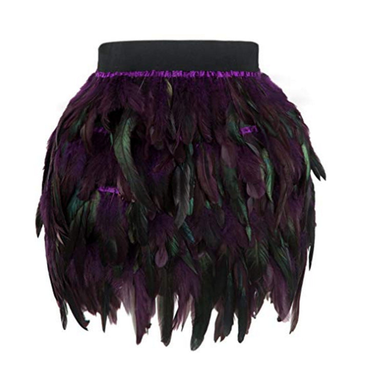Feather Skirt Stage Wear Irregular Skirt